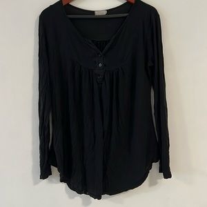 Black Babydoll Long Sleeve Shirt